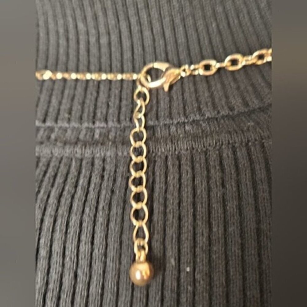 Gold Tone Graduated Thread Wrapped Bead Statement Necklace - Picture 6 of 6